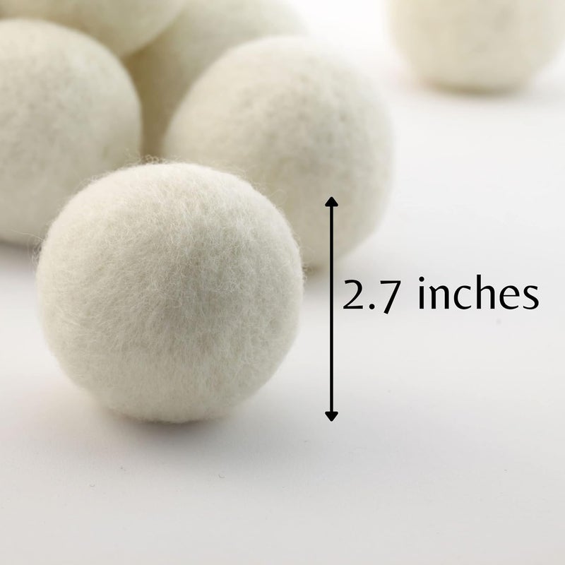 Woolbuddy Felt Balls – 20pcs Large 2.7” White Wool Pom Poms with Drawstring Bag – White Felt Balls for Crafts, DIY Garland, Christmas Ornaments, Needle Felting Projects - Image 3